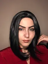 AIYEE-peluca brasileña de cabello sintético para mujeres negras, pelo corto y recto, de parte media, cabeza completa, resistente al calor