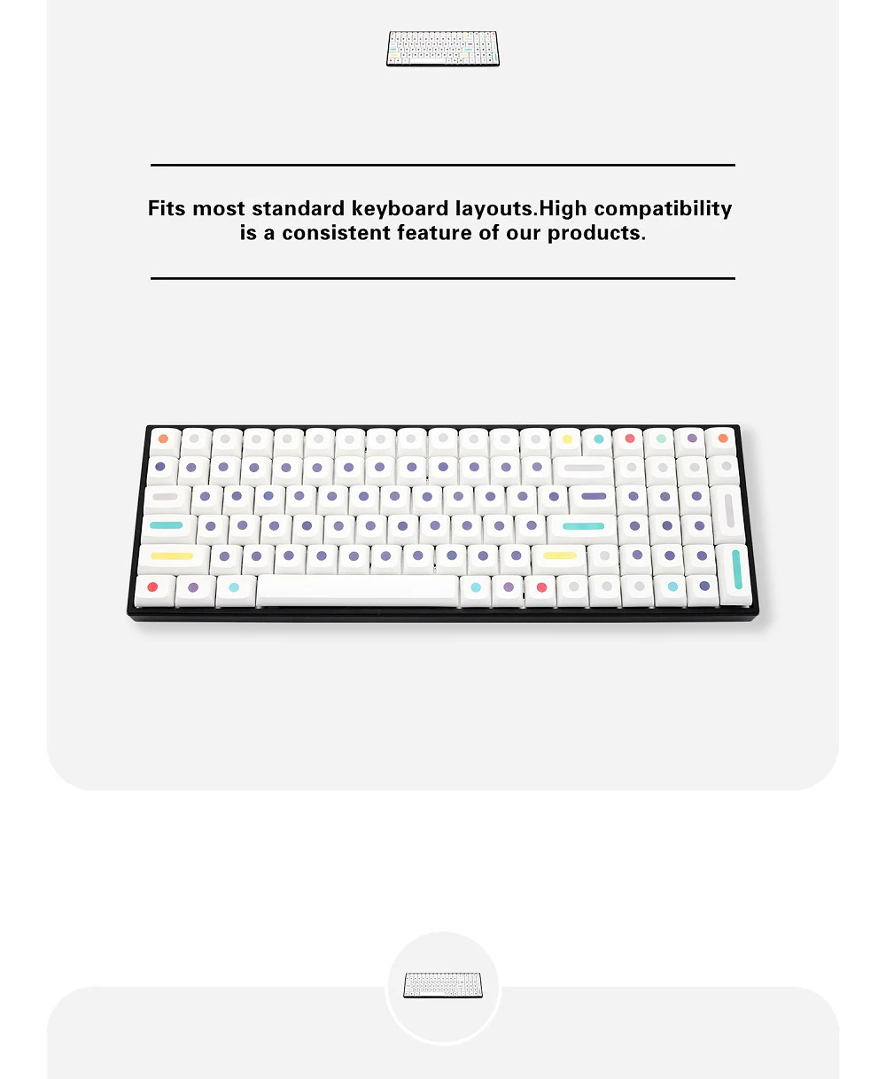 xda dot world dye sub keycap conjunto grosso pbt para teclado tkl ansi pontos