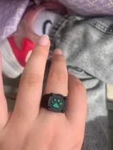 Anillos de gato negro de Anime para niños y niñas, joyería para disfraz, fiesta, regalo, estampado verde, esmalte, Pata de Gato