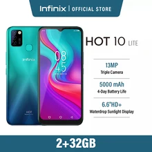 100% Original Infinix Hot 10 Lite Global Version smart phone  6.6 inch Helio A20 2GB 32GB Face unlock 13MP Triple Camera