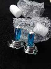 Hippcron-lámpara halógena H4 para coche, 12V, 60/55W, 5000K, bombillas halógenas de xenón, vidrio azul oscuro Super blanco (2 uds.)