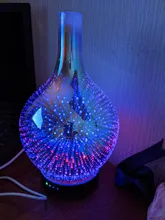 Aroma Diffuser Glass-Vase Essential-Oil Cool-Mist-Humidifier Waterless Auto Light And