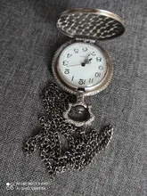 Collar de reloj de bolsillo de escuela Ravenclaw, colgante de cuarzo de regalo, color negro antiguo, TD2120