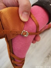 Zapatos de salón tango salsa Latino para niñas, zapatos de tacón bajo, 20 colores