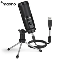 MAONO-micrófono USB con ganancia de micrófono, condensador para Podcast de 192Khz/24 bits, PC, ordenador, grabación de juegos, Streaming, Youtube, PM461TR