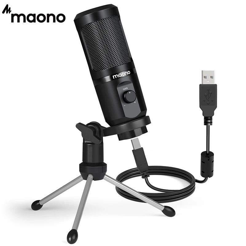 Maono-Micro à condensateur PM461TR USB, 192 tiens z/24Bit, pour podcast, PC,  avec gain de micro, pour statique, jeux, streaming,  - AliExpress