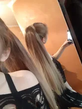 Coletero largo y recto de 22 pulgadas, extensión de cola de pelo sintética resistente al calor, Color degradado