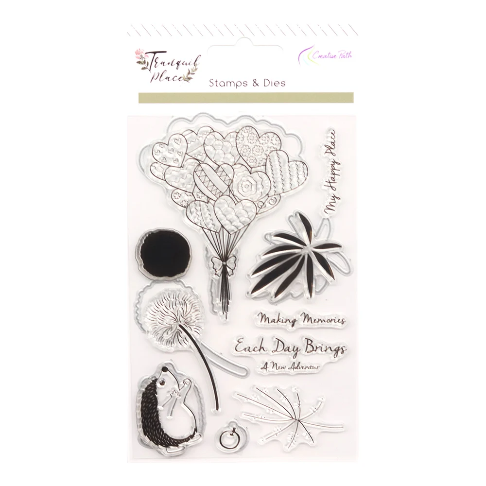 Creative Path Clear Stamps Seals Silicone And Matching Metal Cutting Dies Set For Scrapbooking Cardmaking Journaling Decorations