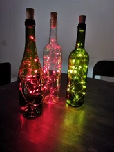 Bottle-Stopper Garland Led-String-Lights Glass-Craft Holiday-Decoration Copper-Wire Fairy