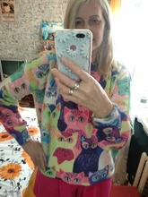 Sweater Pullover Embroidery Animal Knitting Harajuku Fluffy Cartoon Women Kawaii Warm