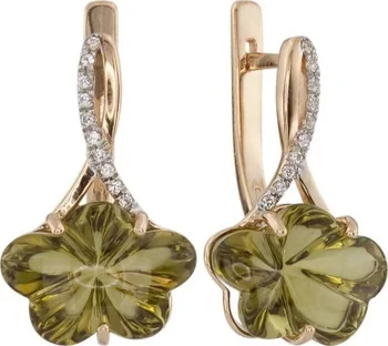 

Aloris earrings with cubic zirconia and red gold quartz