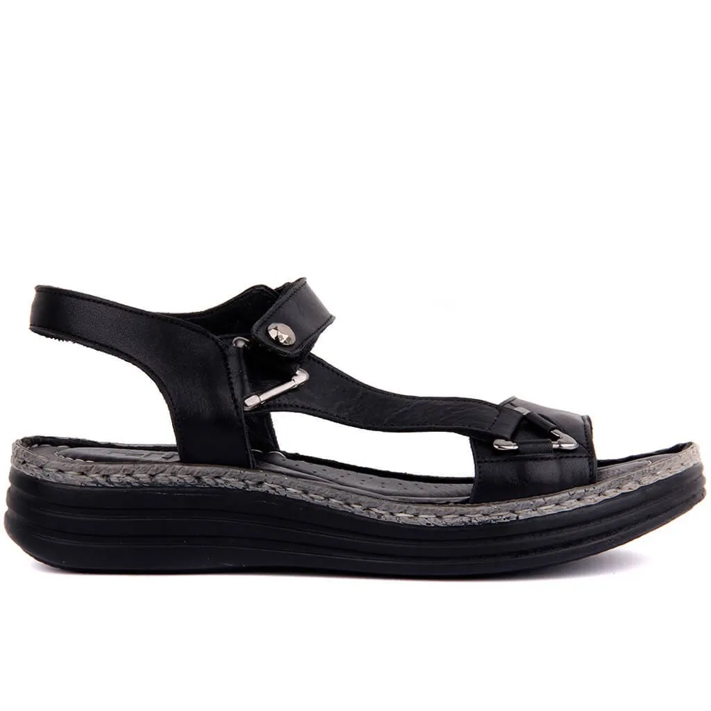 

Sail-Lakers Black Leather Women 'S Sandals