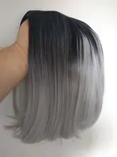 Peluca con malla Frontal de pelo lacio sintético Zesen 13*4 pelucas de Color degradado y Color verde peluca Frontal de encaje para mujer