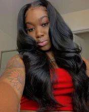 Wigirl-Peluca de cabello humano ondulado de 13x4 para mujer negra, postizo de encaje Frontal, pelo brasileño virgen predespuntado con densidad de 150%