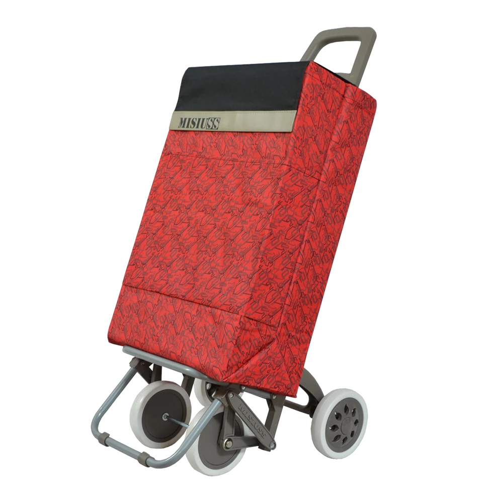 Carro de la compra de 4 Ruedas 2 Bolsillos 54 Litros compras diseño rojo bolsa  para la compra cesta|Bolsas para compras| - AliExpress