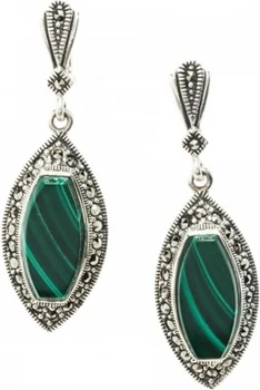 

Yuk marcasite earrings with marcasite and malachite from silver