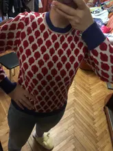 Las mujeres nuevo Vintage hoja de Jacquard cálido suéteres de manga larga o-Cuello Lurex jerséis de Navidad de punto otoño Tops Retro C-014