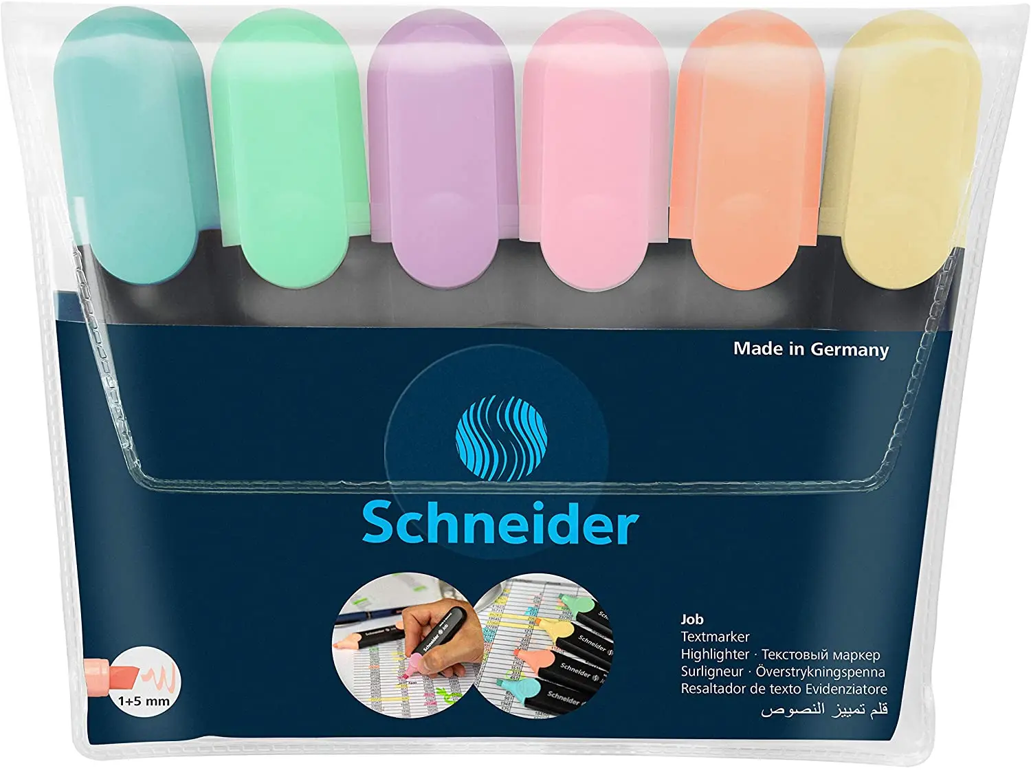 Schneider Highlighter Pastel pen all color set 6-1-5mm opaque water-based ink stationery supplies-2021 design insect box butterfly cage children grasshopper small pet cage pet insect supplies catch butterfly 2021