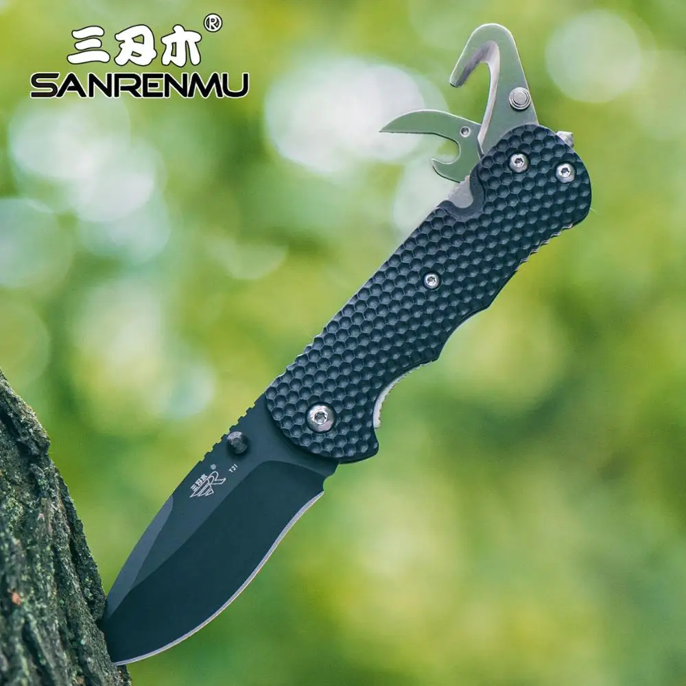 

Ручка SANRENMU 7045/T21 Pa66 + GF 8cr13mov BladeRescue инструмент для повседневного использования, охоты, многофункциональный карманный складной нож для кемпинга на открытом воздухе