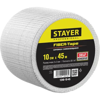 

Mesh self adhesive fiberglass STAYER 10 cm x 45 m, 3x3mm FIBER Tape 1246-10-45
