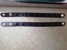 Pulsera gótica negra Punk para mujer, remache de punta cónica, brazalete de cuero negro, talla grande, Unisex