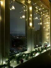 Led-String-Lights Christmas-Snowflakes Holiday Party Waterproof Connectable Wave