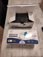 Mascarilla Médica Quirúrgica desechable para adultos, máscara no tejida con filtro, protectora de 3 capas, color negro