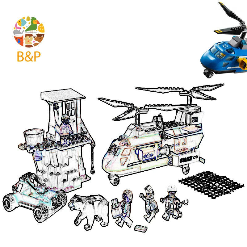 

60173 325pcs City series Mountain Arrest Capture Building Block Educational DIY Toy For Children Birthday Gift 10863