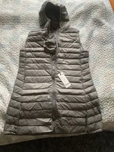SEDUTMO-Chaqueta de plumón de talla grande 3XL para mujer, chaleco con capucha largo ultraligero, abrigo informal, Parkas delgadas ED913
