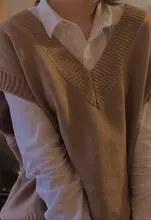 FSDA-suéter tejido tipo Chaleco con escote en V para mujer, Jersey informal de color caqui sin mangas, Jersey gris para otoño e invierno, 2020