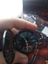 Pocketwatch negro Vintage CharmUnisex para hombre y mujer, Número romano de moda de cuarzo Steampunk, reloj de bolsillo, collar con colgante para hombre con cadena