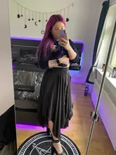 Falda gótica Verano malla Irregular mujeres faldas estrella cremallera negro Punk faldas gótico oscuridad señora falda Casual suelta Streetwear faldas