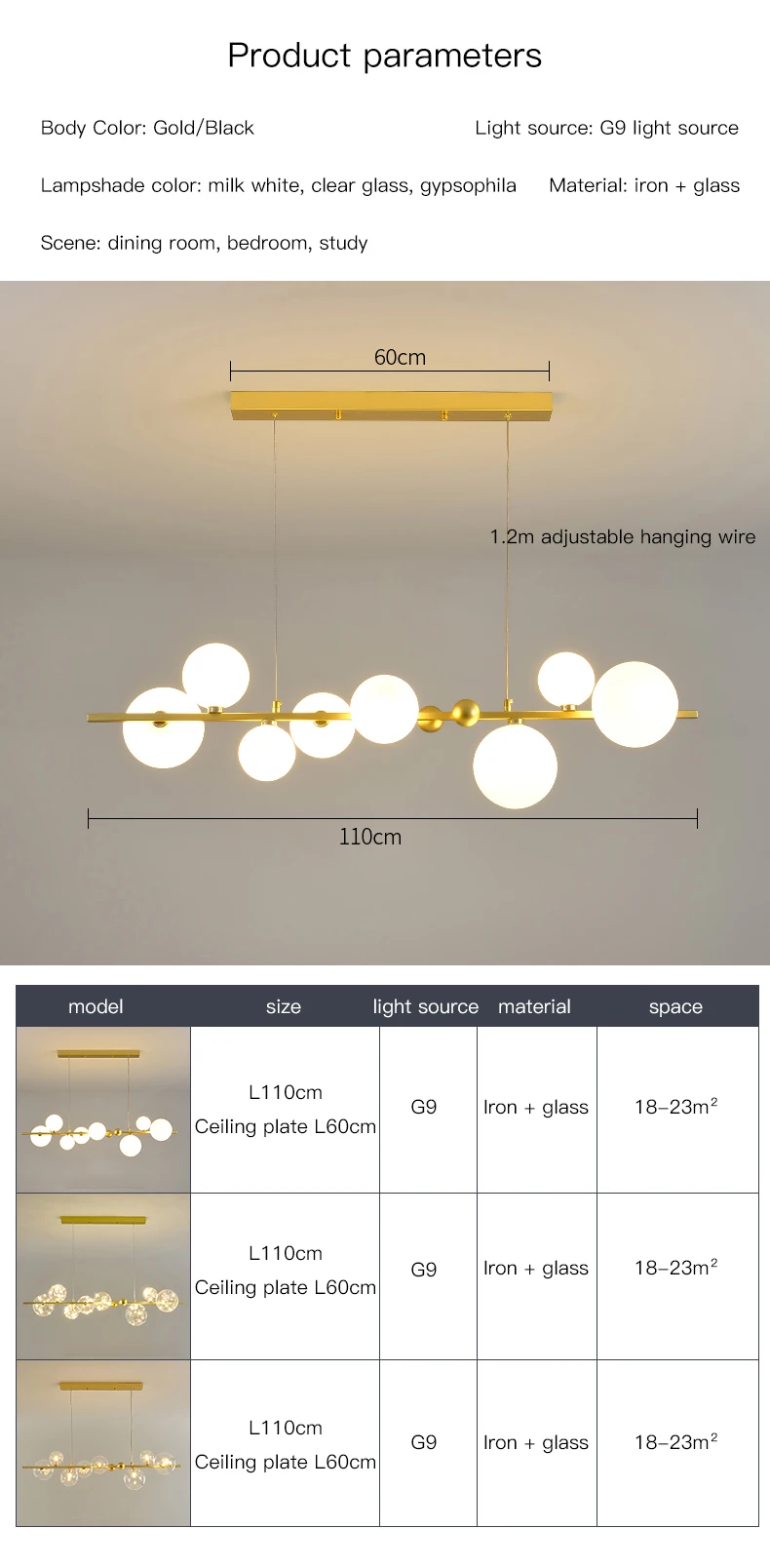 Nordic Vintage Ceiling Chandelier For Dining Room Kitchen Island Gold Home Decor Bar Table Transparent Glass Ball Hanging Lamp flower chandelier