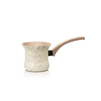 

New Model Cream Color Granite Big Coffee Pot Small Milk Pot non-stick Soup Pot Noodle Pot Baby Food Supplement Pot