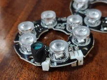 Yumiki-Conjunto de luces LED infrarrojas para cámaras CCTV, conjunto de 6 uds. De placas LED IR, Visión Nocturna (45mm de diámetro), color blanco