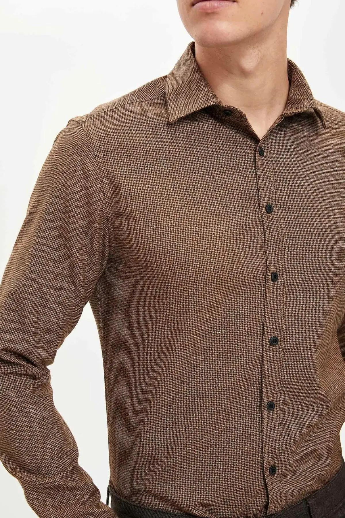 DeFacto Man Winter Solid Color Shirts 