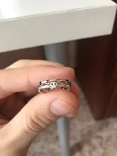 Anillos abiertos con cara feliz sonriente para mujer, anillos abiertos ajustables apilables de enlace, joyería trenzada, Color plateado antiguo Punk, A835