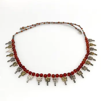 

Authentic Hand Marshalling Agate Stone Silver Necklace