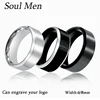 Black Rings Classic Stainless Steel Ring Engagement Wedding Bands For Men Female Couple Black Silver Color Fashion Jewelry 8/6mm 1