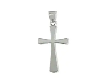 

Smooth Rhodium Silver Cross of 24x15mm