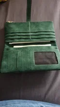 Billeteras de piel de nobuk con cordón para mujer, cartera con cremallera, diseño largo, doble pliegue, más Color, 2021