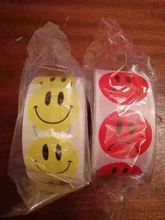 Pegatinas de coche para ordenador portátil, pegatina de retrato de cara sonriente, juguetes para niños, recompensa, pegatinas motivacionales para profesores, 500 Uds. Por rollo