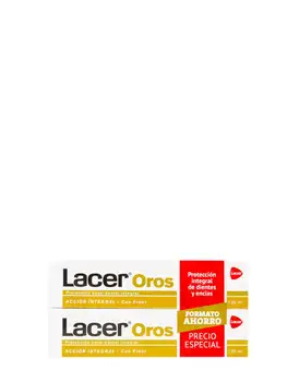 

Lacer oros duplo toothpaste 2x125ml fluoride toothpaste