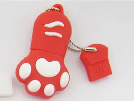 Розовый Кошачья лапа до 4 ГБ USB флеш-накопитель 16 Гб из 8 Гб кошачья лапа флеш-диск мультфильм Флешка 32 Гб USB флеш-накопитель 64 ГБ флеш-USB с k - Цвет: Розовый