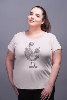 

Angemiel Wear Scorpio Sign White Women Cotton Large Size T-Shirt