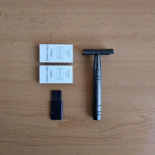 Maquinilla de afeitar de doble filo, maquinilla de afeitar de doble filo con 10 cuchillas de afeitar, Premium Wet, clásica, de Metal, se adapta a todas las cuchillas de afeitar estándar
