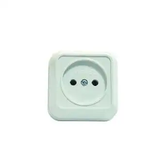 

Socket 1-Op 16A IP20 without ground. Square white. Makel 45102