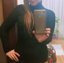 Turtleneck Women Sweaters Jumper Pullover Long-Sleeve BLACK Knitted-Tops Streetwear Autumn