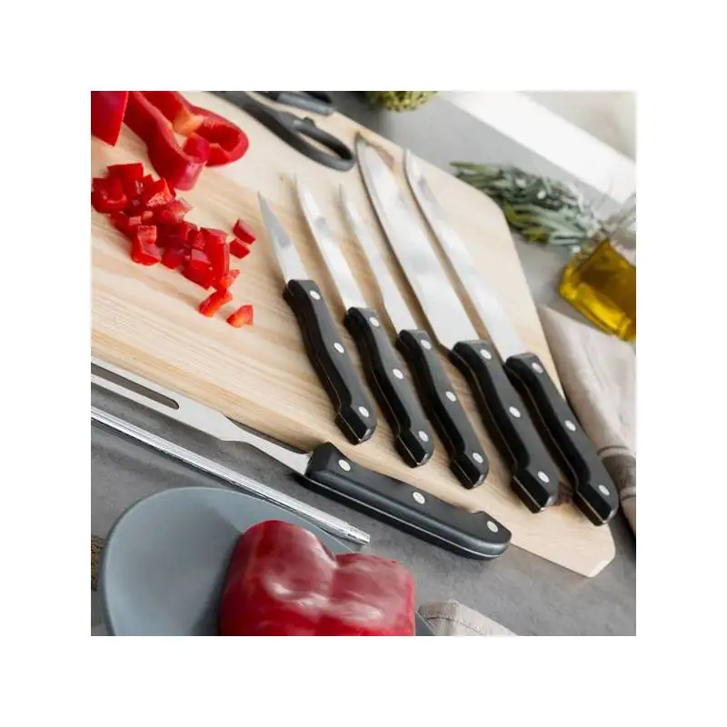 Knife Set with Sharpener and wooden Board Bravissima Kitchen(11 PCs