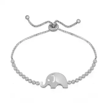 

Merve Silver Elephant Elevator Bracelet